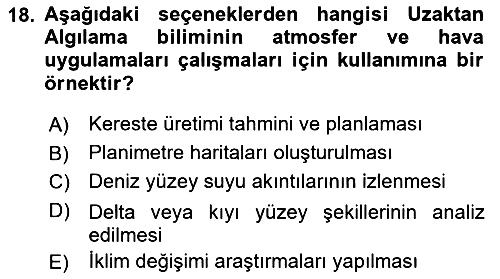 Uzaktan Algılama 2022-2023 Dönem Sonu Sınavı - 18. soru
