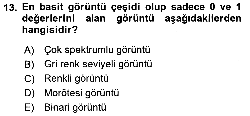 Uzaktan Algılama 2023-2024 Yaz Okulu Sınavı - 13. soru