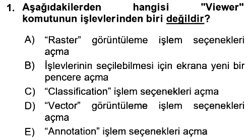 Uzaktan Algılama Uygulamaları 2015-2016 Ara Sınav - 1. soru