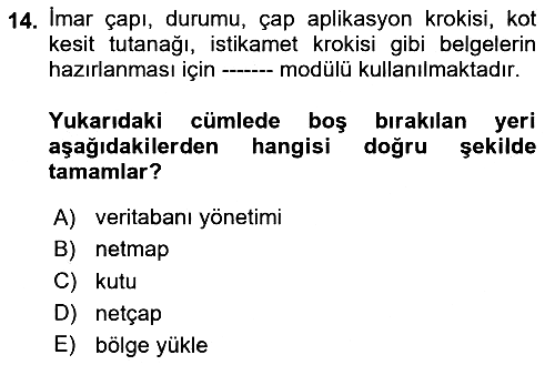 Yerel Yönetimlerde CBS Uygulamaları 2025-2026 Dönem Sonu Sınavı - 14. soru