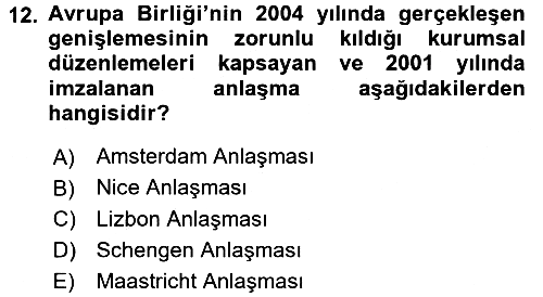 Dış Ticarete Giriş 2016-2017 3 Ders Sınavı - 12. soru