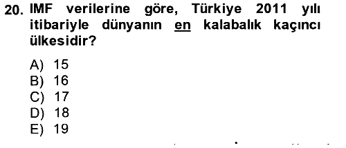 Dış Ticarete Giriş 2014-2015 Ara Sınav - 20. soru