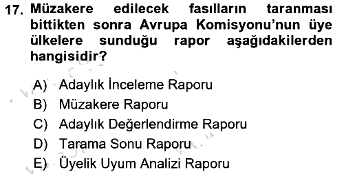Dış Ticarete Giriş 2015-2016 Dönem Sonu Sınavı - 17. soru