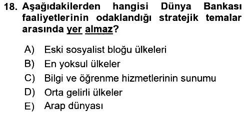 Dış Ticarete Giriş 2017-2018 Dönem Sonu Sınavı - 18. soru
