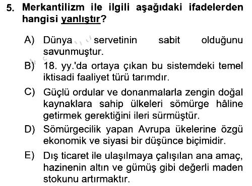 Dış Ticarete Giriş 2023-2024 Yaz Okulu Sınavı - 5. soru