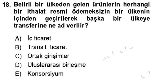 Dış Ticarette Girişimcilik 2021-2022 Ara Sınav - 18. soru
