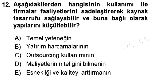 Dış Ticarette Girişimcilik 2024-2025 Ara Sınav - 12. soru