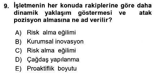 Dış Ticarette Girişimcilik 2020-2021 Yaz Okulu Sınavı - 9. soru