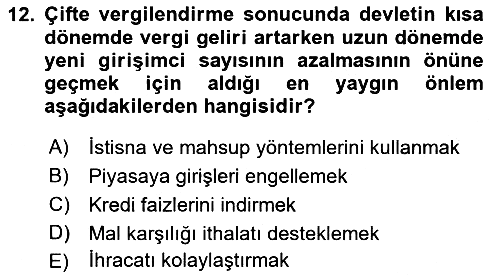 Dış Ticarette Girişimcilik 2022-2023 Yaz Okulu Sınavı - 12. soru