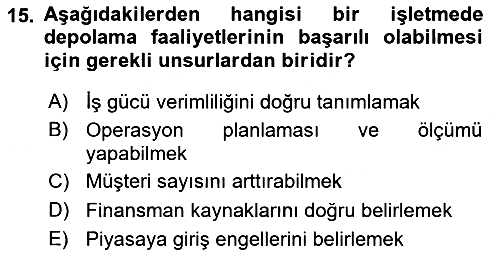 Dış Ticarette Girişimcilik 2024-2025 Yaz Okulu Sınavı - 15. soru