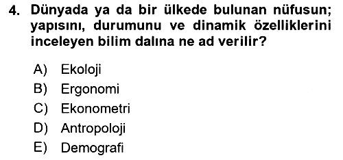 Dünya Ekonomisi 2016-2017 3 Ders Sınavı - 4. soru