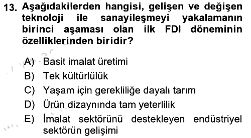 Dünya Ekonomisi 2017-2018 Ara Sınav - 13. soru