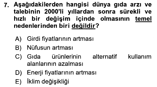 Dünya Ekonomisi 2022-2023 Ara Sınav - 7. soru