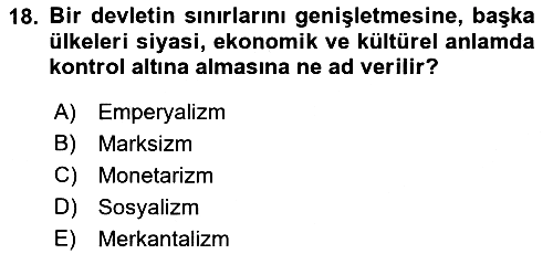 Dünya Ekonomisi 2022-2023 Ara Sınav - 18. soru