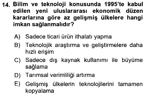 Dünya Ekonomisi 2024-2025 Ara Sınav - 14. soru