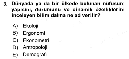 Dünya Ekonomisi 2017-2018 Dönem Sonu Sınavı - 3. soru