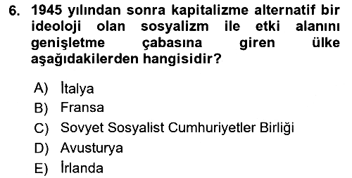 Dünya Ekonomisi 2021-2022 Dönem Sonu Sınavı - 6. soru