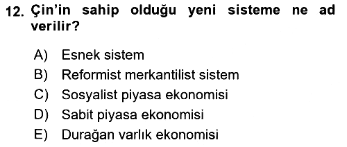 Dünya Ekonomisi 2022-2023 Dönem Sonu Sınavı - 12. soru
