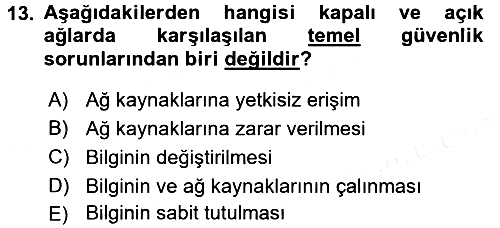 Elektronik Ticaret 2017-2018 3 Ders Sınavı - 13. soru