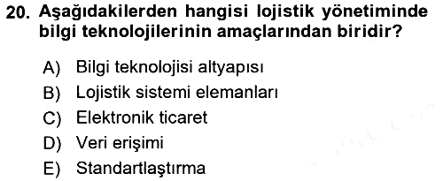 Elektronik Ticaret 2017-2018 3 Ders Sınavı - 20. soru
