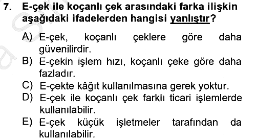 Elektronik Ticaret 2012-2013 Ara Sınav - 7. soru