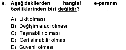 Elektronik Ticaret 2013-2014 Ara Sınav - 9. soru