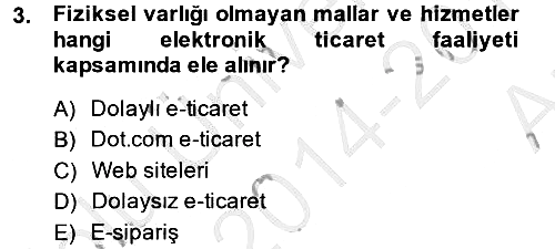 Elektronik Ticaret 2014-2015 Ara Sınav - 3. soru