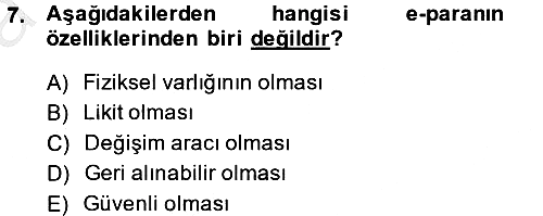 Elektronik Ticaret 2014-2015 Ara Sınav - 7. soru
