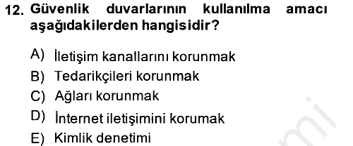 Elektronik Ticaret 2014-2015 Ara Sınav - 12. soru