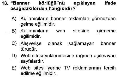 Elektronik Ticaret 2015-2016 Ara Sınav - 18. soru