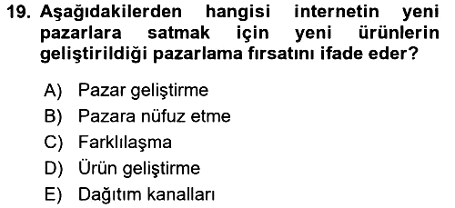 Elektronik Ticaret 2015-2016 Ara Sınav - 19. soru