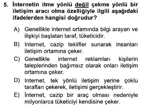 Elektronik Ticaret 2017-2018 Ara Sınav - 5. soru