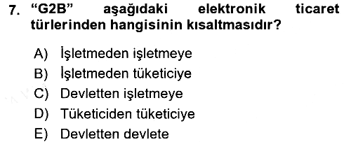 Elektronik Ticaret 2017-2018 Ara Sınav - 7. soru