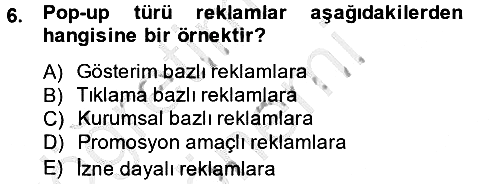 Elektronik Ticaret 2013-2014 Dönem Sonu Sınavı - 6. soru