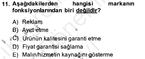 Elektronik Ticaret 2014-2015 Dönem Sonu Sınavı - 11. soru