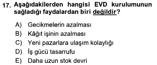 Elektronik Ticaret 2018-2019 Dönem Sonu Sınavı - 17. soru