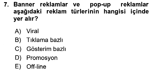Elektronik Ticaret 2020-2021 Yaz Okulu Sınavı - 7. soru