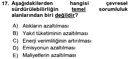 Uluslararası Lojistik 2017-2018 3 Ders Sınavı - 17. soru