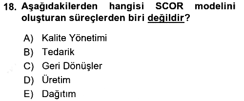 Uluslararası Lojistik 2017-2018 3 Ders Sınavı - 18. soru