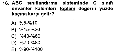 Uluslararası Lojistik 2012-2013 Ara Sınav - 16. soru