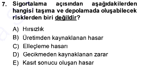 Uluslararası Lojistik 2013-2014 Ara Sınav - 7. soru