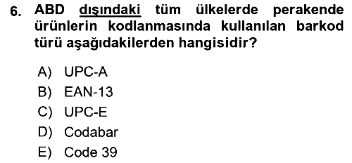 Uluslararası Lojistik 2015-2016 Ara Sınav - 6. soru