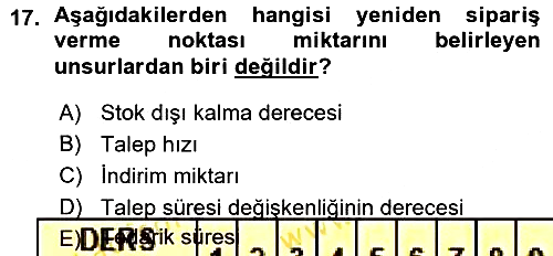 Uluslararası Lojistik 2015-2016 Ara Sınav - 17. soru