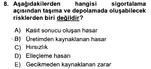 Uluslararası Lojistik 2016-2017 Ara Sınav - 8. soru