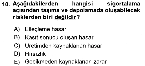 Uluslararası Lojistik 2017-2018 Ara Sınav - 10. soru