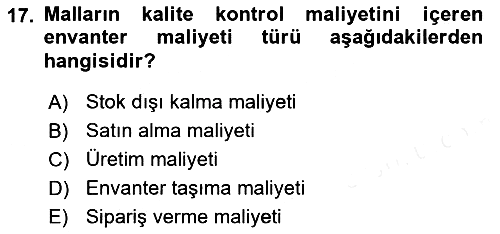 Uluslararası Lojistik 2018-2019 Ara Sınav - 17. soru