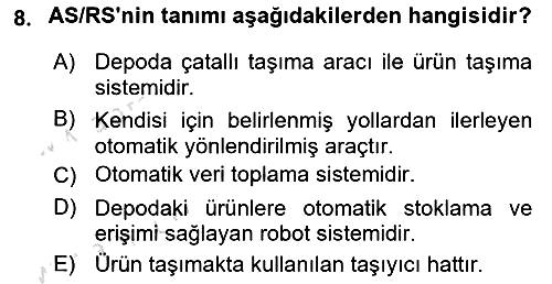 Uluslararası Lojistik 2019-2020 Ara Sınav - 8. soru