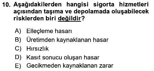 Uluslararası Lojistik 2019-2020 Ara Sınav - 10. soru