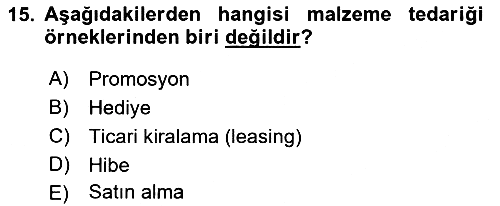 Uluslararası Lojistik 2021-2022 Ara Sınav - 15. soru