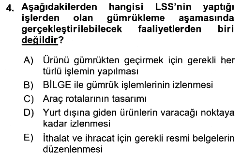 Uluslararası Lojistik 2023-2024 Ara Sınav - 4. soru